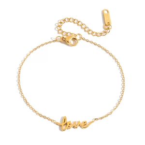 Clémentine Paris Bracelet de luxe pour femme plaqué or Amour Manuscrit BGN159