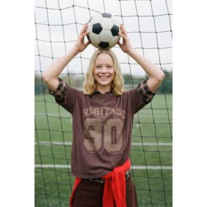 Defacto تيشيرت نص كم اوفر سايز مطبوع برقبة مستديرة