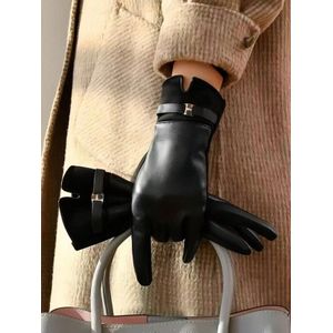 Gants d’Hiver Élégants pour Femme en PU – Couleur Unie avec Rivets Décoratifs, Style Chic et Confortable pour Activités de Plein Air, Automne/Hiver