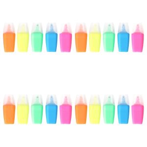 Lot de 4 - Set De 5 Mini Marqueurs - Couleurs Vives - Pour Bureau Et Études - Compact