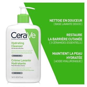 CeraVe Crème Lavante Hydratante Intensive pour Peaux Très Sèches et Sensibles
