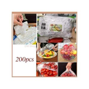 Pack de 200 Couvercles Alimentaires Élastiques Réutilisable et Extensible pour Conservation Fraîcheur des Plats et Fruits
