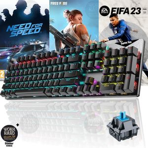 GameYes Clavier Mécanique Gamer Blue Switch avec sticker à prix pas cher