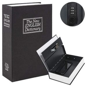 Mini coffre-fort en forme de livre avec code de verrouillage rangement bijoux coffre fort camouflage