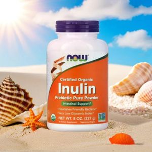 Now Foods Certified Organic Inulin, Prebiotic Pure Powder, 8 oz (227 g)