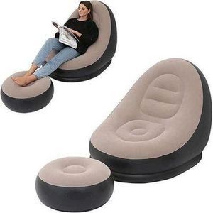 Chaise Canapé Gonflable Professionel Pliable Deux Pièces Meuble De Salon et salle a manger Tabourets & bar chaises Couleur-MARRON-