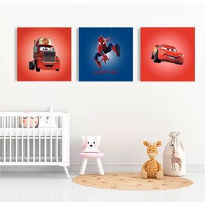 Set de 3 Tableaux Enfants – Spider-Man & Flash McQueen (Cars) – (40/40)