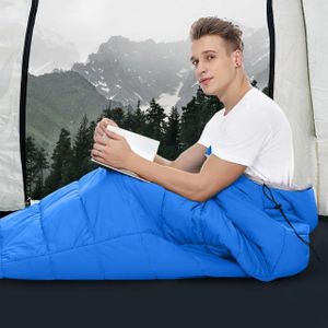Sac de Couchage de Camping 3 Saisons avec Capuche – Rectangulaire, Léger, Imperméable et Compact avec Sac de Transport