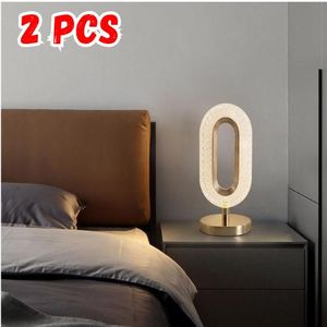 2 pcs Lampe de Table Sans Fil en Cristal – LED Tactile et Abat-Jour Décoratif