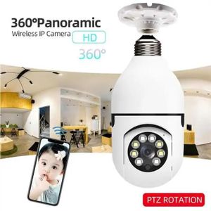 Caméra IP WiFi en Forme d'Ampoule E27 – Full HD 1080P, Détection de Mouvement et Vision Nocturne
