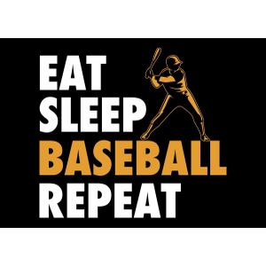 Eat Sleep Baseball Repeat Poster Chambre Haute Qualité