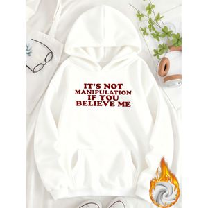 Sweat à capuche doublé pour femme avec poche et imprimé à motif vintage ludique et satirique