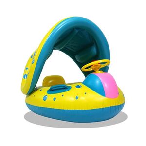 Bouée Bébé Flottante avec Pare-Soleil – Sécurité & Amusement
