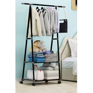 Étagère de rangement suspendue pour vêtements, style simple avec roulettes pour un rangement facile