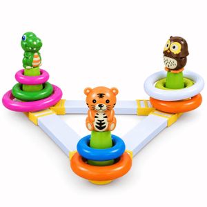 Ring Toss & Stacking Game – Jeu d’Anneaux à Lancer et d’Empilage pour Enfants dès 3 Ans - Jeu d’Adresse, Coordination & Motricité – Jouet Éducatif et Amusant