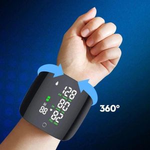 ensiomètre Numérique Rechargeable au Poignet, Appareil de Mesure de la Tension Artérielle et du Pouls, Moniteur Digital Portable