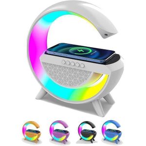 Lampe LED intelligente haut-parleur Bluetooth chargeur sans fil et lumière multicolore