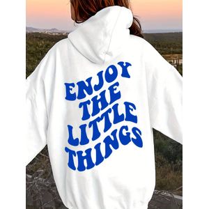 Sweat à capuche imprimé avec lettres, sweat-shirt à capuche décontracté avec cordon de serrage pour l'automne et l'hiver, vêtements pour femmes