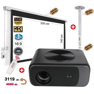 Owlenz حزمة كاملة بجهاز عرض SD500 ANDROID + شاشة 100بوصة + حامل