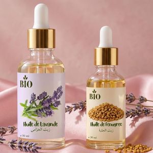 Bio Pack x2 Huile de lavande 50 ml et Huile de fenugree 30 ml routine beauté organic