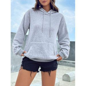 VEADA sweat-shirt à capuche gris avec poche unisexe