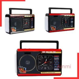 Meier M-U40 Radio rechargeable (4 bandes) avec horloge analogique+Lampe LED portable, radio Son ultra clair, design élégant et signal radio puissant