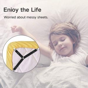 Attaches pour draps, lot de 4 sangles de maintien triangulaires flexibles et réglables pour draps, housses de matelas et coussins de canapé
