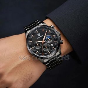Montre Homme  Noir Luxe - Affichage Date + Cadran Multifonction
