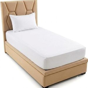Drap housse de lit blanc 190x90 + 1 taie d'oreiller 70x50cm, jusqu'à 27 cm  de profondeur 