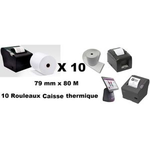 Lot 5 Bobines papier thermique 57x40x12 pour imprimante thermique 58MM