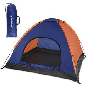 General Tente de camping légère TOMSHOO pour 3 à 4 personnes avec double toit pour camping familial, randonnée, plage, pêche