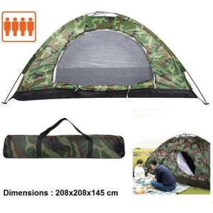 Tente de camping étanche pour 4 personnes pour la plage et la randonnée,208x208x145 cm