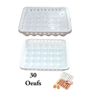 Boîte de rangement pour œufs en plastique alimentaire.Capacité de 30 unités, avec un couvercle transparent.
