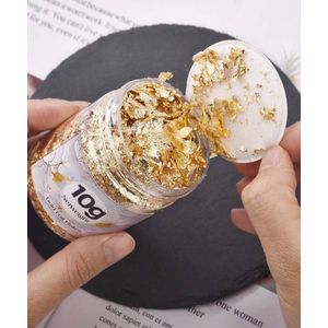 Generic Xim flocons de feuille d'or pour résine, 10g flocons de feuille métallique, pour nail art, peinture, artisanat, résine époxy, fabrication de bijoux