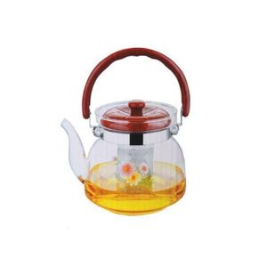 Théière Cuisinière Bouilloire en verre avec infuseur Cafetière 900 ML