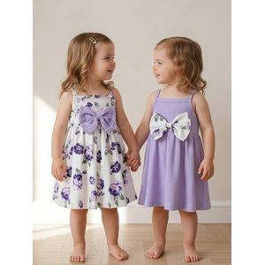 Ensemble de deux robes bébé – Mauve élégante et imprimé floral