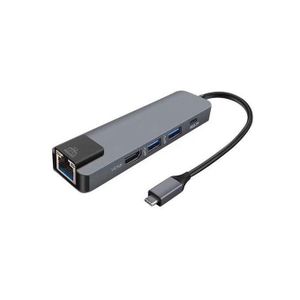 5 in 1 USB Type C Hub Hdmi 4K USB C Hub to Gigabit Ethernet Rj45 Lan Adapter for Macbook Pro