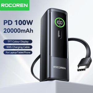 ROCOREN Power Bank 100W 20000mAh Charge Rapide PD pour PC Portable