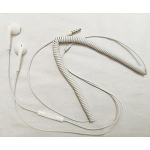 Écouteurs Filaires à ressort avec Microphone Compatibles avec la Plupart des Prises 3,5 mm - Blanc
