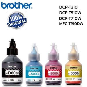 Brother Pack Bouteilles d'encre BTD60BK/BT5000Y/C/M Pour les imprimantes DCP-T310, DCP-T420W, T510W, T710W, MFC-T910DW