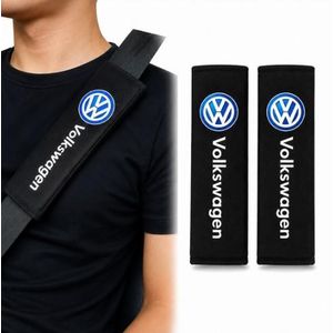 General Cache Ceinture de Sécurité Volkswagen – Lot de 2 Protège-Ceintures Confort en Tissu Doux avec Fermeture Velcro – Noir