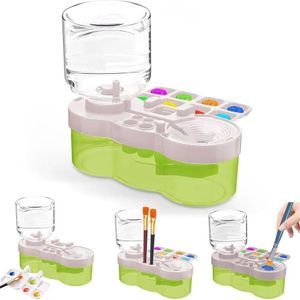 Rince-Pinceau Multifonction pour Peinture - Nettoyeur de Pinceaux Automatique avec Réservoir d'Eau et Palette Intégrée