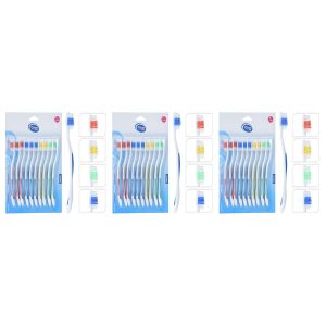 Brosses à dents - Poils souples et Manche ergonomique - Hygiène bucco-dentaire quotidienne - Multicolore - Lot de 3