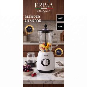 Prima خلاط زجاجي 1.5 لتر مع مطحنة مدمجة 300 واط