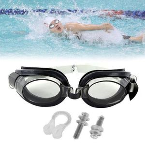Lunettes de natation à vue large, réglables avec pince-nez & bouchon d'oreille