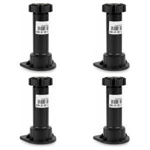 Lot de 4 - Pied de Meuble Réglable - Plastique Noir - Pour Cuisine et Dressing - Hauteur 20cm