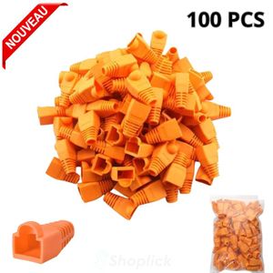 Cache connecteur Plug Accessoires Réseau RJ45 – Embouts Anticasse 100 Pièces Haute Qualité