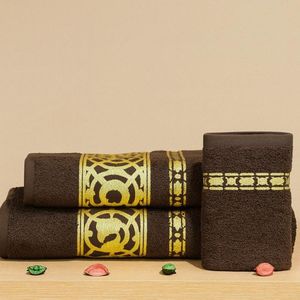 A3 HOME Pack 3 Serviette Mauresque (90x150 - 50x90 - 30x30 ) - Marron