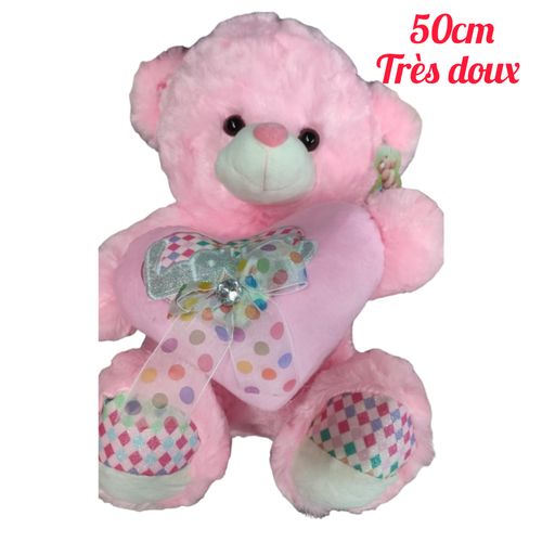 Generic Nounours peluche en ours Rose tres doux 50cm cadeau saint valentin a prix pas cher Jumia Maroc