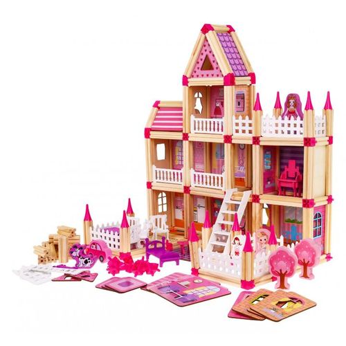 product_image_name-Generic-Blocs de construction de maison de poupée en bois (298 pièces)-2